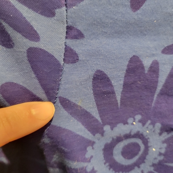 Desigual Kids Size 11/12 Zip Up Hoodie Reversible Blue Floral Small Flaw - Picture 4 of 7